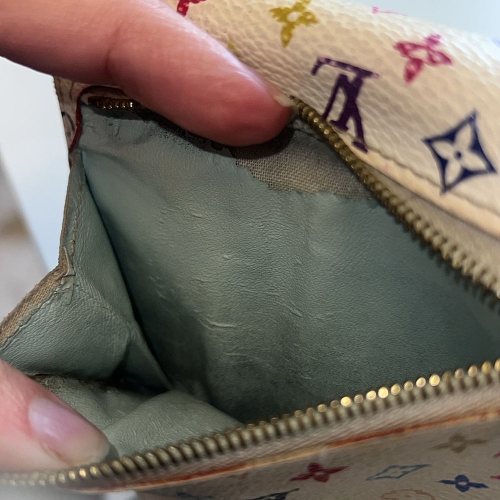 Authentic Louis Vuitton x Takashi Murakami White Multicolor Joey Wallet - Picture 17 of 17